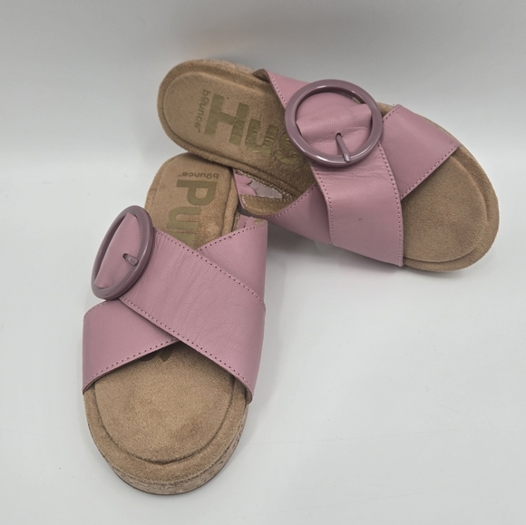 Hush Puppies June Buckle Slides Cool Pink Leather Size:6 - Picture 3 of 11